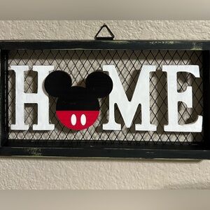 Bexupdos One of a Kind HOME Mickey Mouse-Inspired Wall Sign.